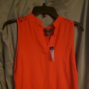 NWT medium red lattice shoulder tank top